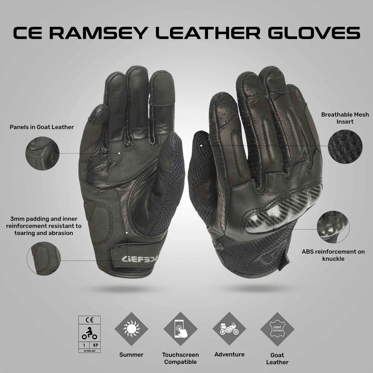Ramsey Leather CE Gloves - Acerbis