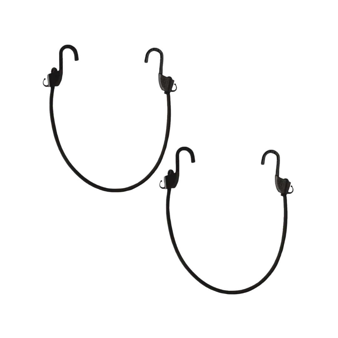 Grappler Bungee Tie-Down - 24"/ 60 cms - Black - 8mm - Pack of 2 - Mototech