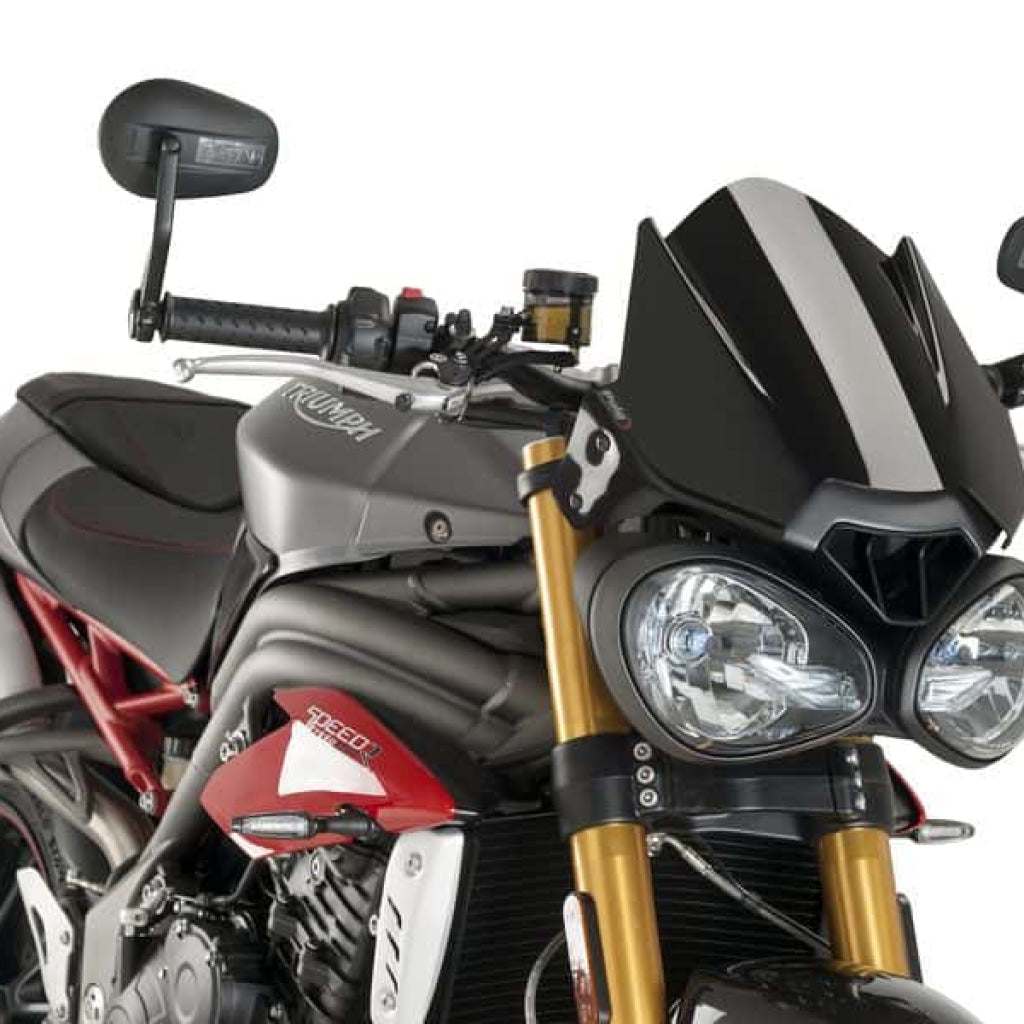 Naked New Generation Sport Windshield - Triumph Street Triple 765 R/Rs / Speed 1050 Puig Black Wind