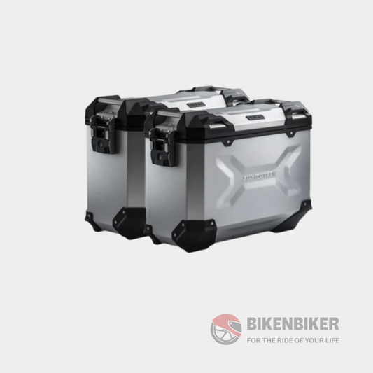 TRAX ADV Aluminum Pannier System (silver) for Suzuki V-Strom 650  - SW-Motech