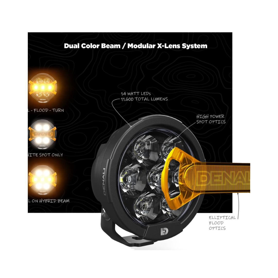 Auxiliary Multi-Beam D7 Pro Light Pods With Modular X-Lens System Set of 2-Denali