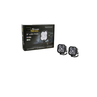 Stage Series 3" White Sport LED Pod (pair) - Diode Dynamics