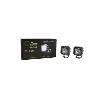 White Sport Backlit Led Stage Series C1" Pod (pair) Light - Diode Dynamics