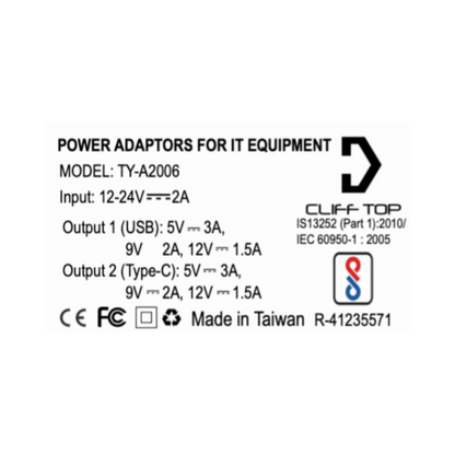 DIN (Hella) to 36W PD USB-C + QC 3.0 (ANGLED) - Cliff Top