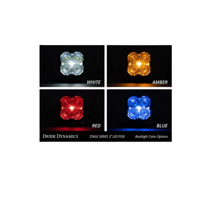 Stage Series 3" White Sport LED Pod (pair) - Diode Dynamics