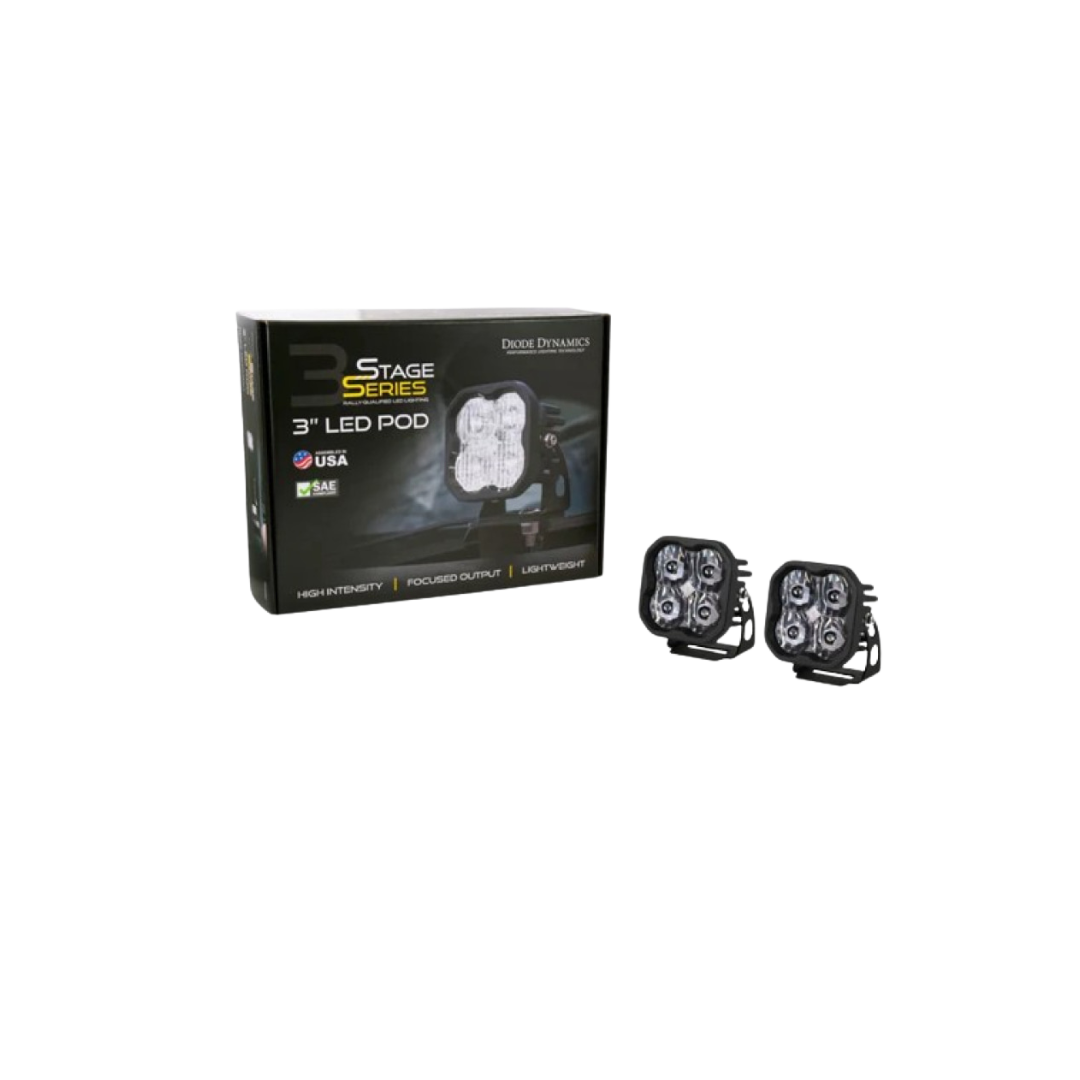 White Pro Led Stage Series 3"Pod (pair) Light - Diode Dynamics