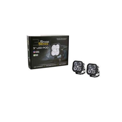 White Pro Led Stage Series 3"Pod (pair) Light - Diode Dynamics