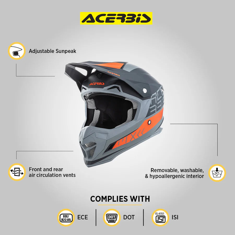 Profile 4 Helmet - Grey/Orange - Acerbis