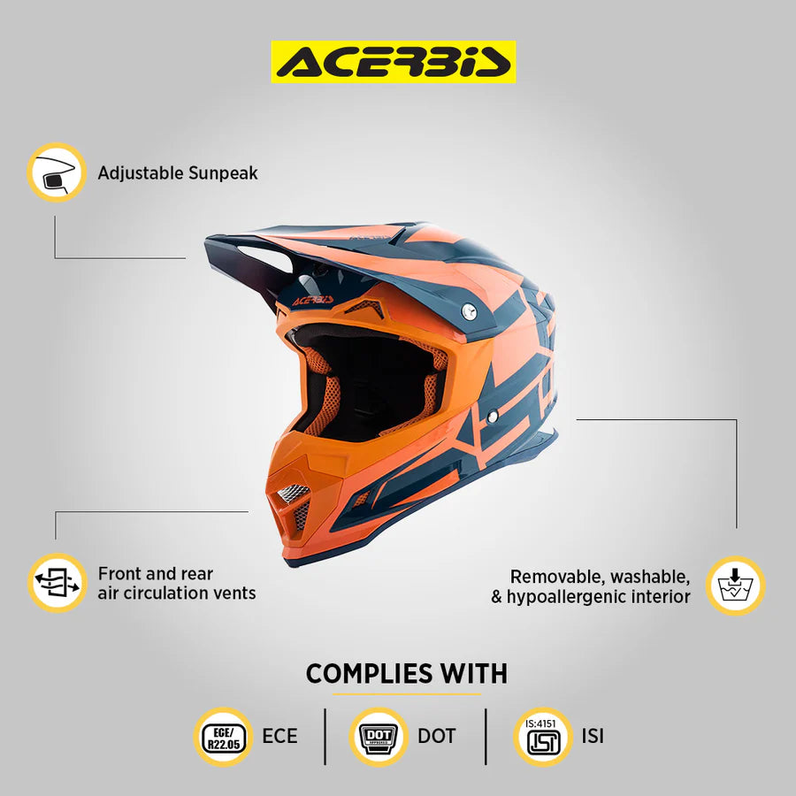 Profile 4 Helmet - Orange/Blue - Acerbis