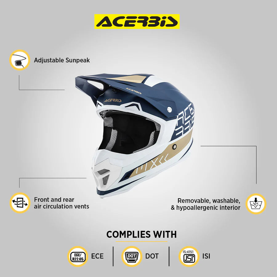 Profile 4 Helmet - White/Blue - Acerbis