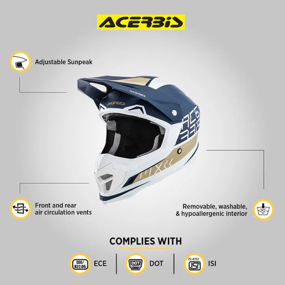 Profile 4 Helmet - White/Blue - Acerbis