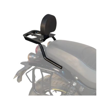 Top Rack with Backrest Black For Royal Enfield Hunter350 - Auto Engina