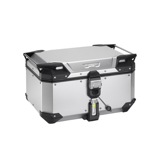 Monokey Top Box Anodized Silver Evo Smart 58Ltr Trekker Outback -Givi