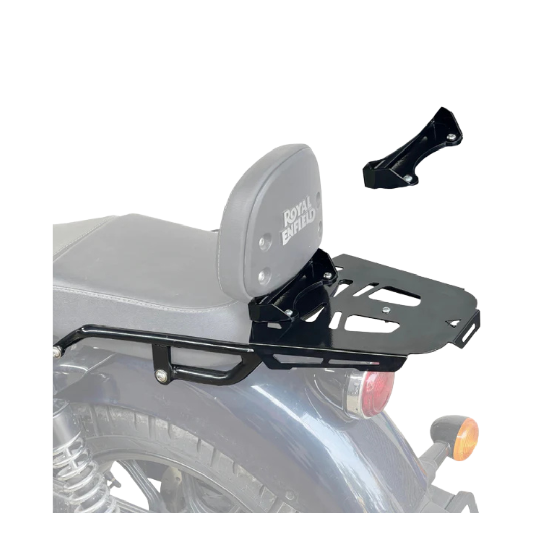 Top Rack With Backrest Adapter For Royal Enfield Meteor 350 - Auto Engina