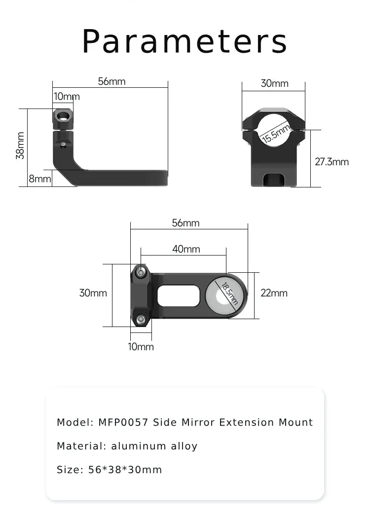 Side Mirror Extension Mount(M8-M10)-Chigee