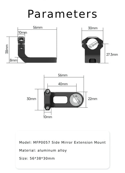 Side Mirror Extension Mount(M8-M10)-Chigee