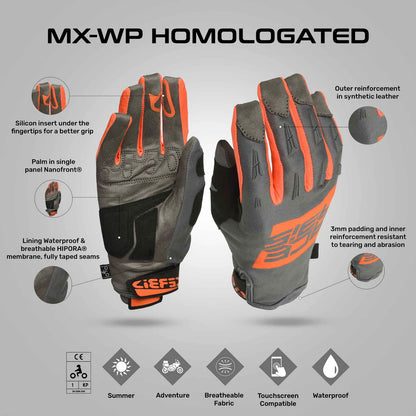 MX-WP Homologated Gloves - Acerbis