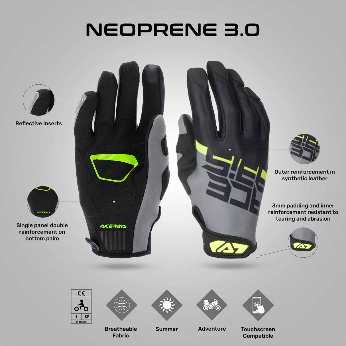 Neoprene 3.0 CE Gloves - Acerbis