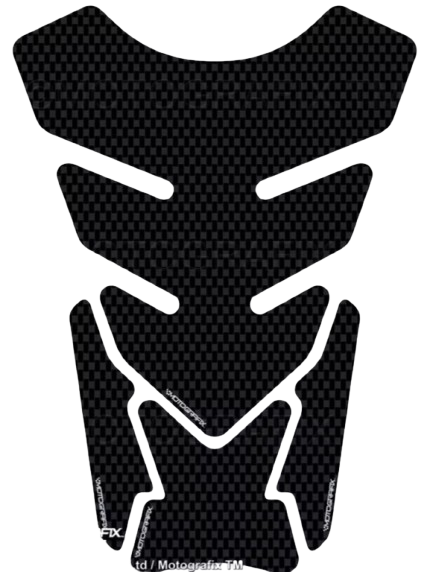 Universal Plain Tank Pad 3D Gel Carbon Fibre Quadra Motorcycle -Motografix