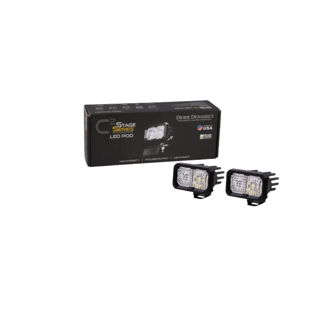 White Pro Backlit Led Stage Series C2 Pod (pair) Light - Diode Dynamics