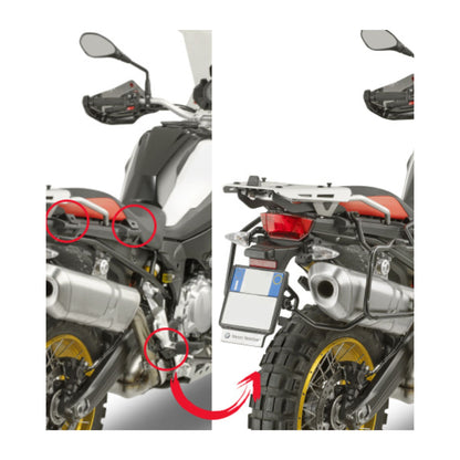 Specific Rapid Release Side Case Holder for MONOKEY® or Retro Fit Cases for BMW F750GS /F850GS/ F850/900 GSA - Givi