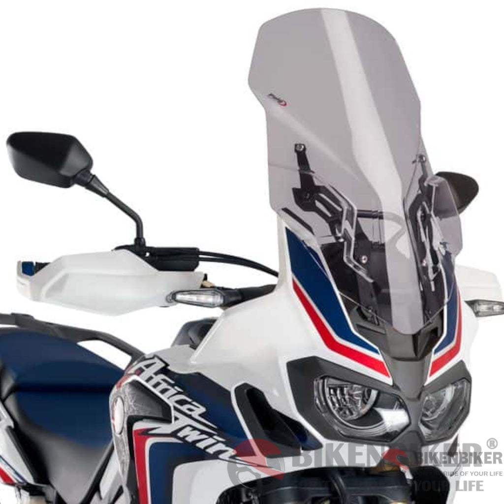 Adjustable Touring Windscreen For Honda Crf1000L Africa Twin 2016-Puig Smoke Windscreen
