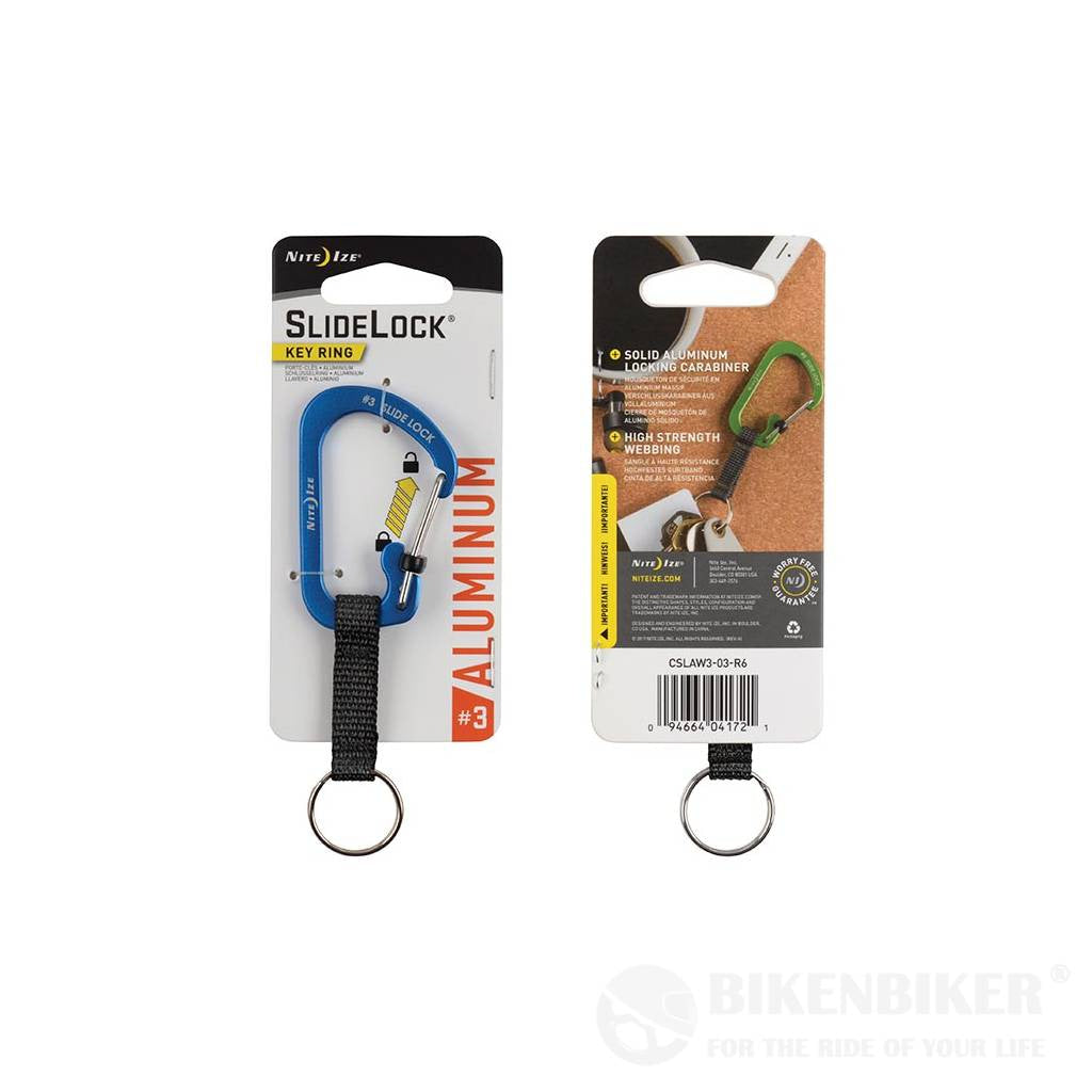 Carabiner Keyring Slide Lock - Aluminum Nite Ize Blue