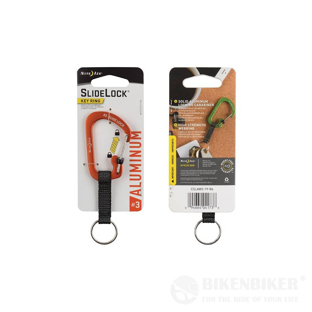 Carabiner Keyring Slide Lock - Aluminum Nite Ize Orange