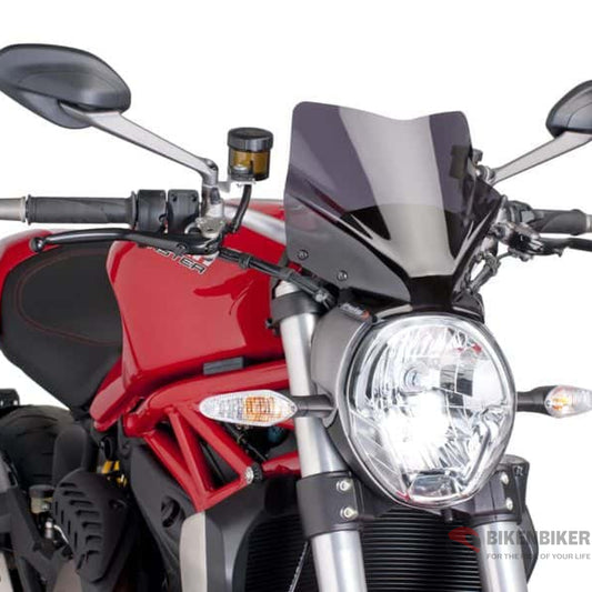 Naked New Generation Sport Windshield For Ducati Monster 821/797/1200 (2015-20) - Puig Windscreen