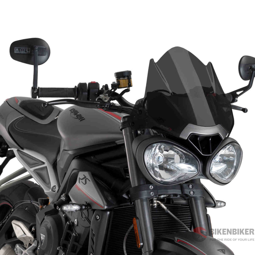 Naked New Generation Sport Windshield - Triumph Street Triple 765 R/Rs / Speed 1050 Puig Dark Smoke