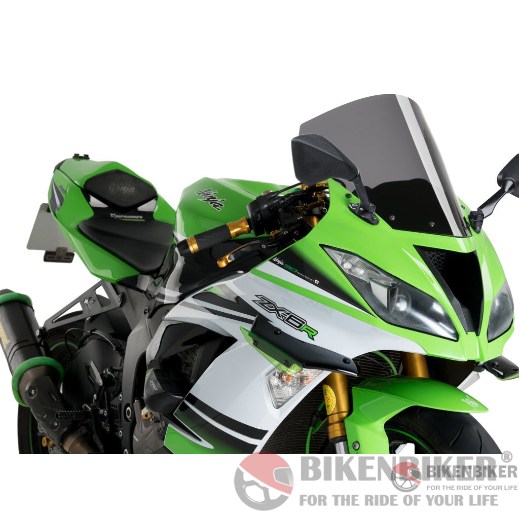 R Racing Screen For Kawasaki Zx6R - Puig Smoke Windscreen