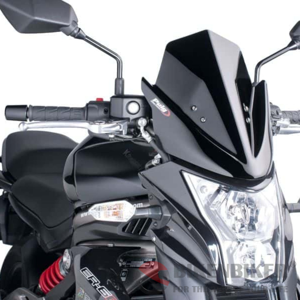 Racing Screen For Kawasaki Ninja 250R 2008-Puig Black Windscreen