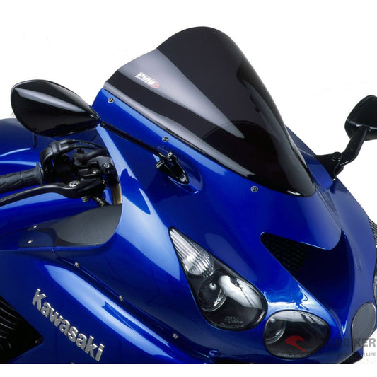 Racing Screen For Kawasaki Zx14R - Puig Dark Smoke Windscreen