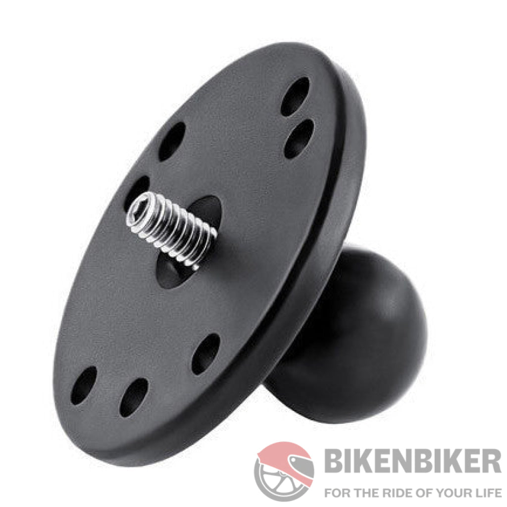 RAM Threaded Male Post 2.5" Round Base  1" Ball - Bike 'N' Biker