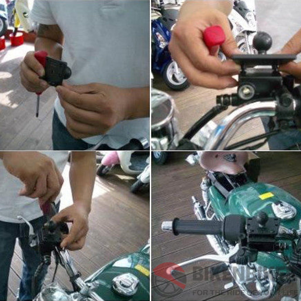 RAM Motorcycle Brake/Clutch Reservoir Cover Base with 1" Ball Centered - Bike 'N' Biker