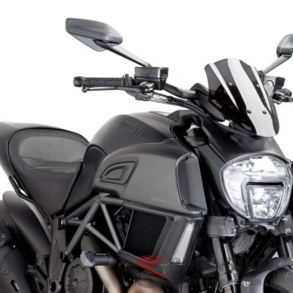 Sport Screen For Ducati Diavel - Puig Dark Smoke Windscreen