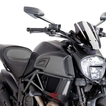 Sport Screen For Ducati Diavel - Puig Dark Smoke Windscreen