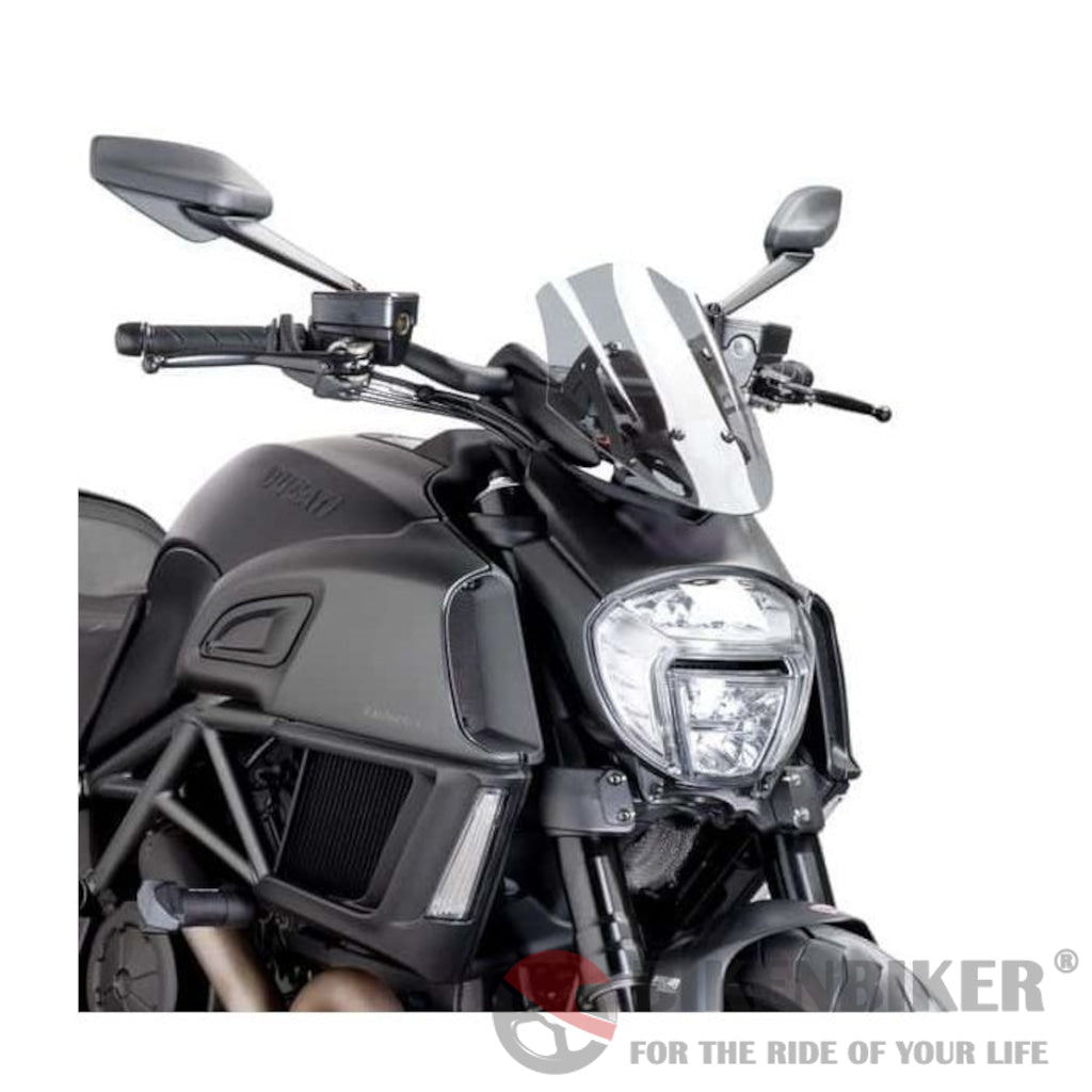 Sport Screen For Ducati Diavel - Puig Smoke Windscreen