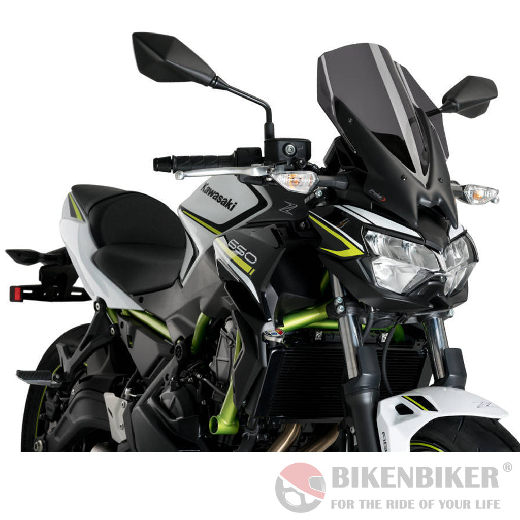 Touring Screen For Kawasaki Z650 (2020+) - Puig Dark Smoked Windscreen