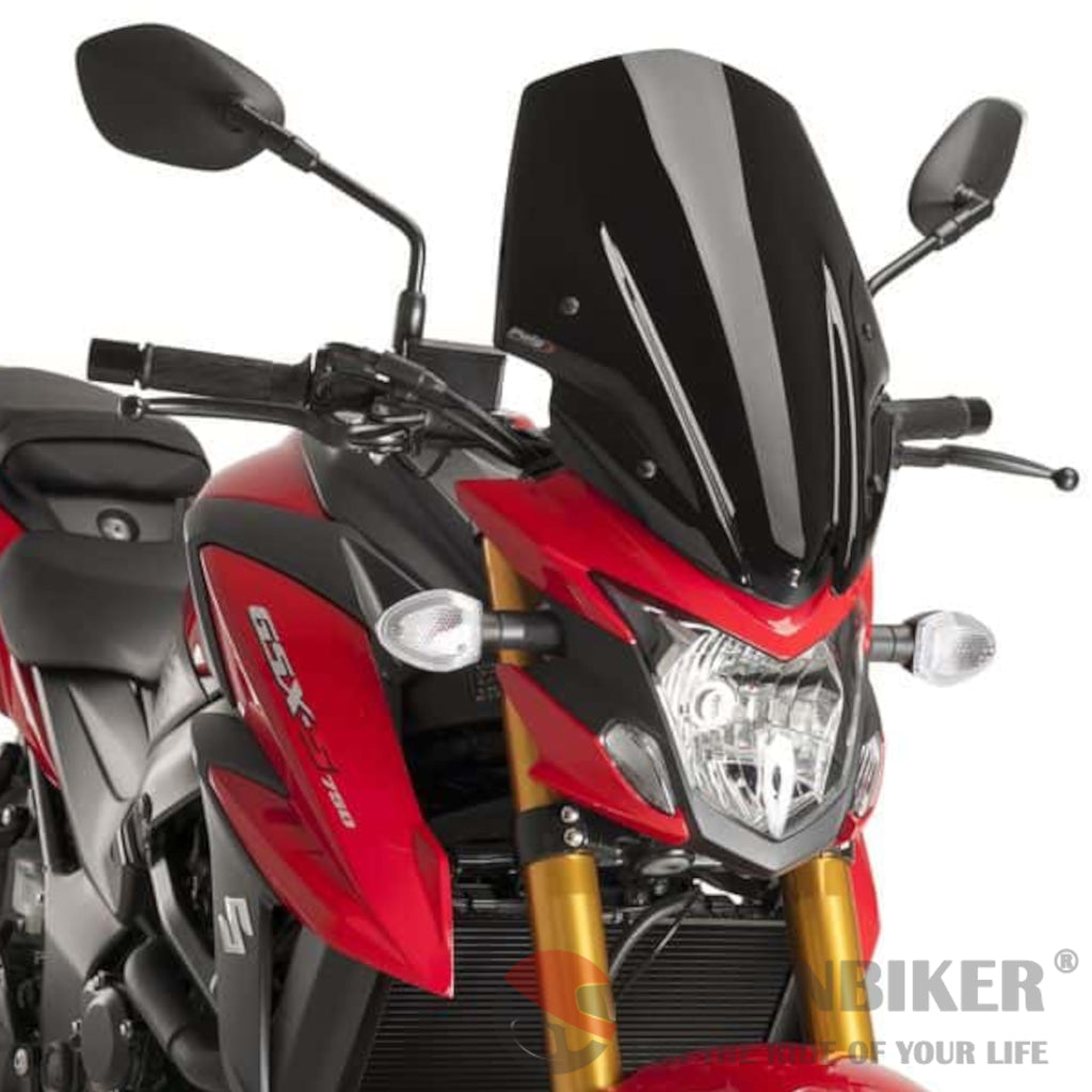 Windshield New Generation Touring For Suzuki Gsx-S750 2017-Puig Black Wind Shield