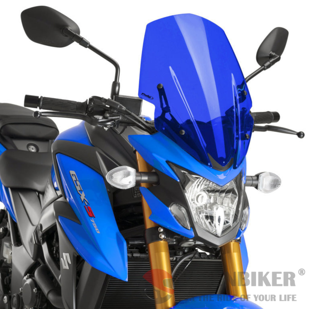 Windshield New Generation Touring For Suzuki Gsx-S750 2017-Puig Blue Wind Shield