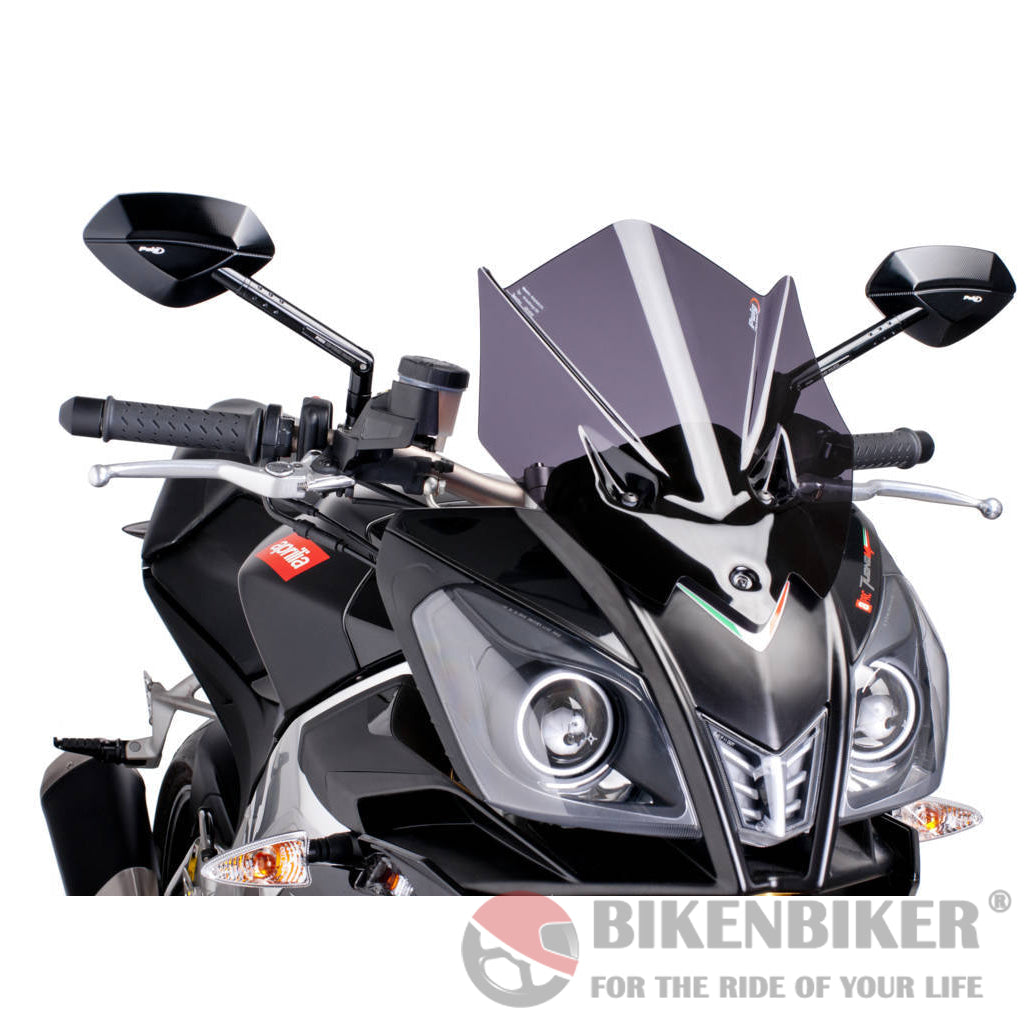 Z-Racing Screen For Aprillia Tuono V4R 2011-Puig Dark Smoke Windscreen