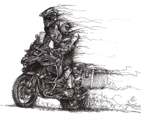 Decorative image of a biker